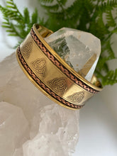 Load image into Gallery viewer, Brass and copper cuff on white background
