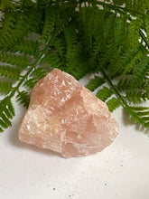 Load image into Gallery viewer, Rose Quartz Crystal rough on white background

