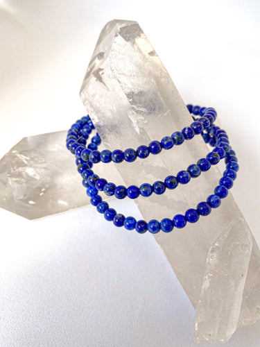 Lapis Lazuli Round Beads on White Background